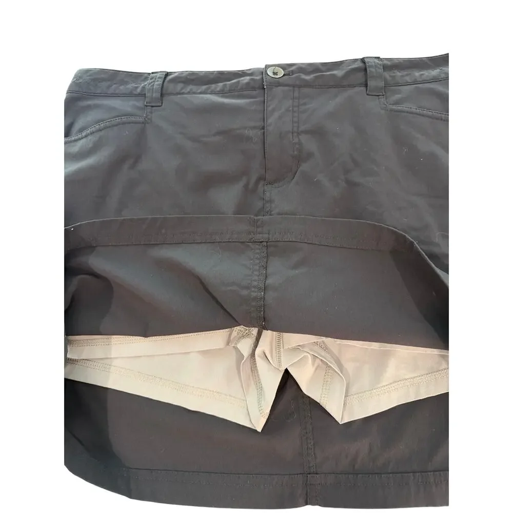 ✨ EDDIE BAUER Black Travel Hiking Stretch Skort 14 Quick Dry EUC 🏔️